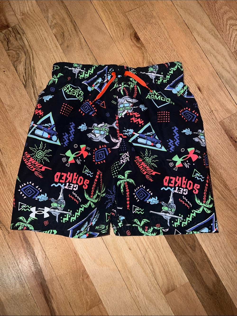 Under Armour Black Neon Graphic Swim Trunks